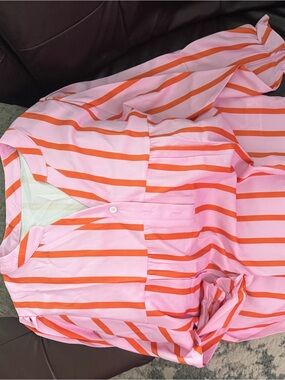Pink and Orange Striped Blouse